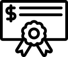 A certificate with a dollar sign and a ribbon vector