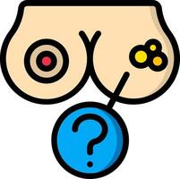 A cartoon breast with a question mark on it vector