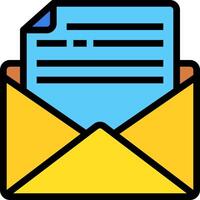 Email icon with a paper document inside vector