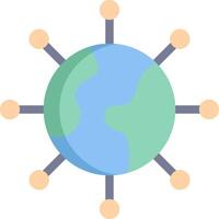 A globe with people connected to it vector
