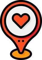 A heart icon on a map pointer vector