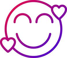 A smiley face with hearts on it vector