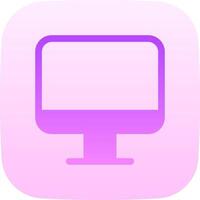 A computer monitor with a purple background vector