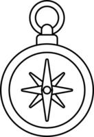A compass icon in black and white vector