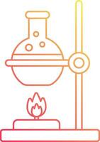 A laboratory flask with a flame on top vector