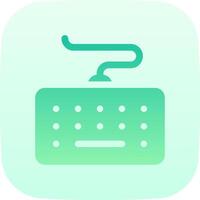 A green and white icon with a keyboard vector