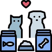 A dog and cat are sitting next to a jar of food vector