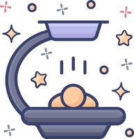 An illustration of a scale with a bowl of eggs vector