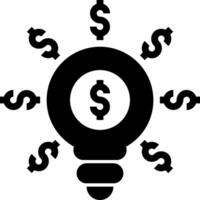 Light bulb with dollar signs inside it vector