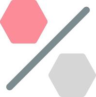 A gray and pink hexagon with a red and gray stick vector