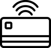 A black and white image of a credit card with a wifi symbol vector