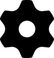 A black gear wheel icon on a white background vector