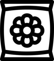 A black and white image of a flower in a bag vector