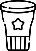 A black and white drawing of a cup with a star on it vector