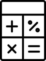 A calculator icon with a black background vector