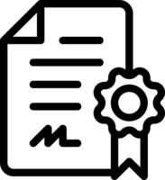 A certificate icon with a ribbon and a paper vector
