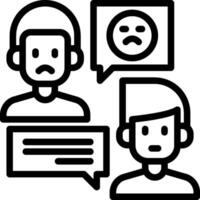 A black and white image of three people with speech bubbles vector