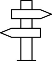 A black and white drawing of a signpost vector