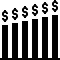 A bar chart with dollar signs on it vector