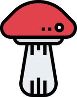 A red mushroom with a black dot on it vector
