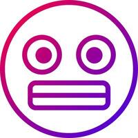 A purple and pink emoticor with a face vector