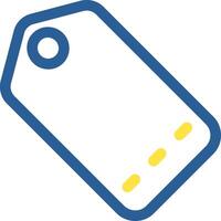 A blue and yellow price tag icon vector