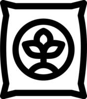 A black and white image of a plant in a pillow vector
