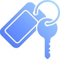 A blue key and a keychain vector