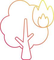 A tree with a fire in the background vector