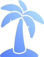 A palm tree on an island with a blue background vector