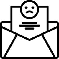 An envelope with a sad face on it vector