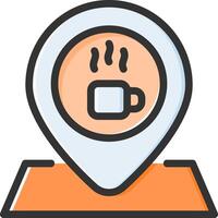 Coffee map pin icon illustration design vector
