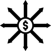 A dollar sign surrounded by arrows vector