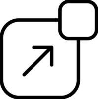 A black and white icon of a square with an arrow pointing up vector