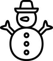 A snowman with hat and gloves on vector