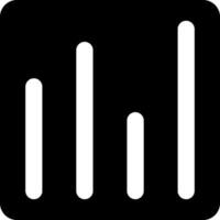 A black and white icon of a bar graph vector