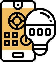 A smartphone with a light bulb and a clock vector