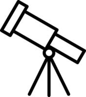 A black and white drawing of a telescope vector