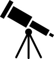 A black and white image of a telescope vector