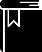 A black and white icon of a book vector