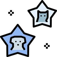 Two stars with a cat and dog on them vector