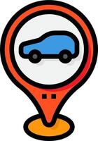 Car icon on a map pointer vector