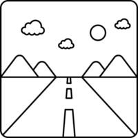 A black and white line drawing of a road vector