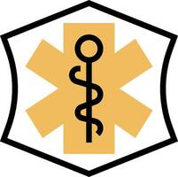 The ems symbol is shown in a yellow and black color vector