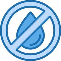 A no water sign with a blue drop vector