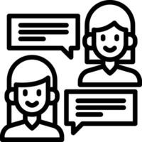 A black and white image of two people with speech bubbles vector