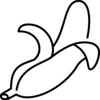 A banana is drawn in a line on a white background vector