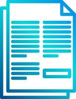 A blue and white icon of a document vector