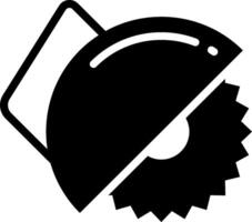 A black and white image of a circular saw vector