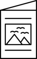 An open book with mountains in the background vector
